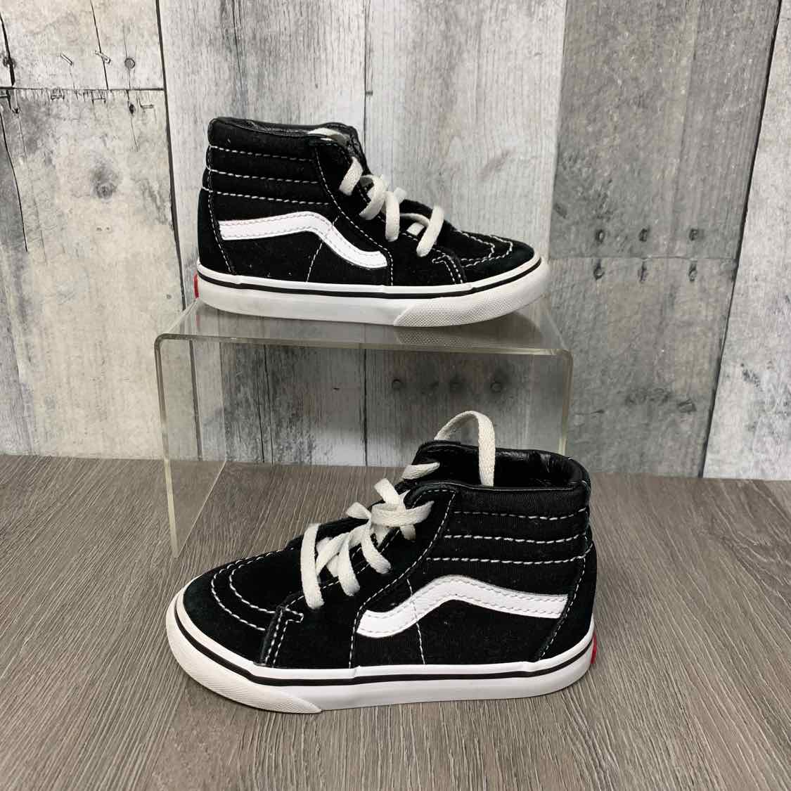 Size 8 Black/White Vans Sneakers