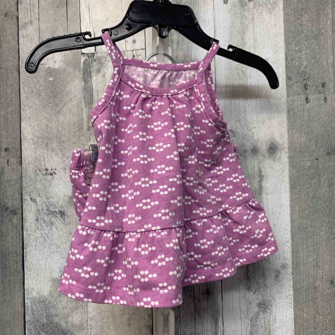 Size 6 Months Purple/White Okie Dokie Dress - Knit