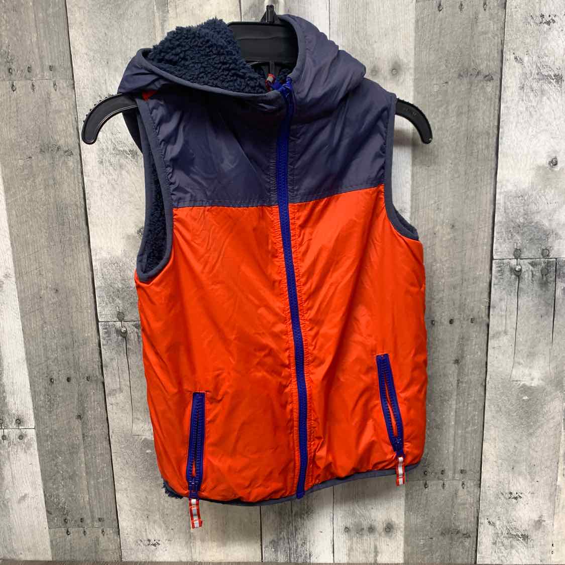 Size 7/8 Orange/Navy Mini Boden Vest