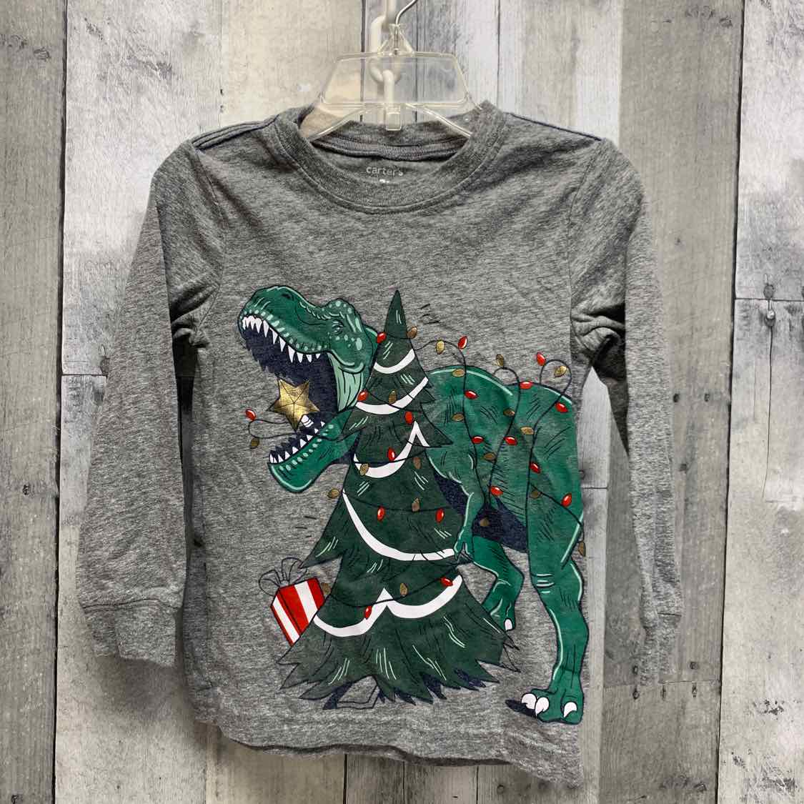 Size 3T Gray Graphic Carter's Long Sleeve Shirt