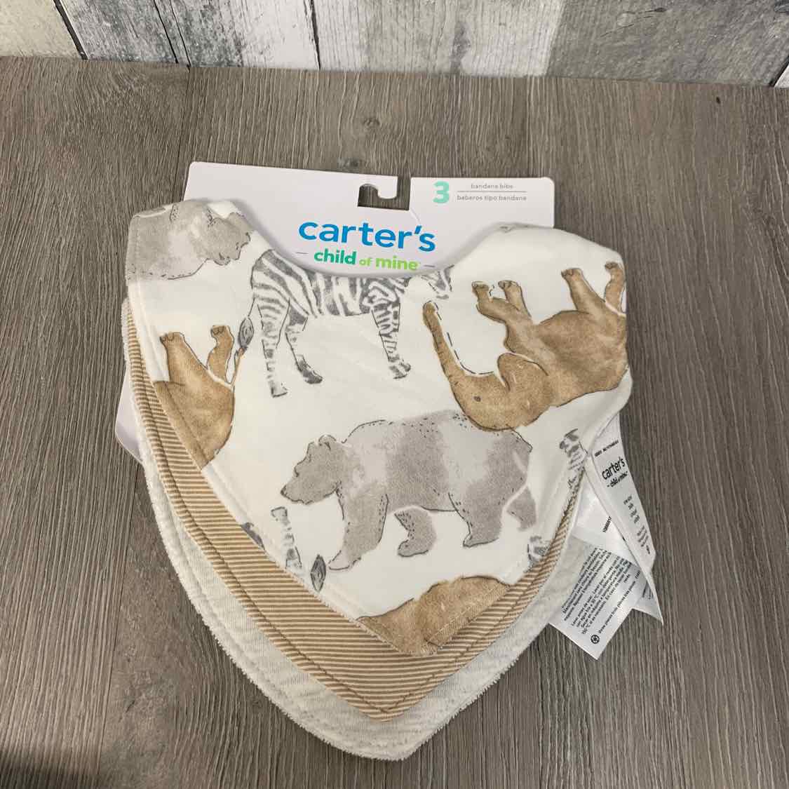 Size One Size White/Tan Child of Mine Bib