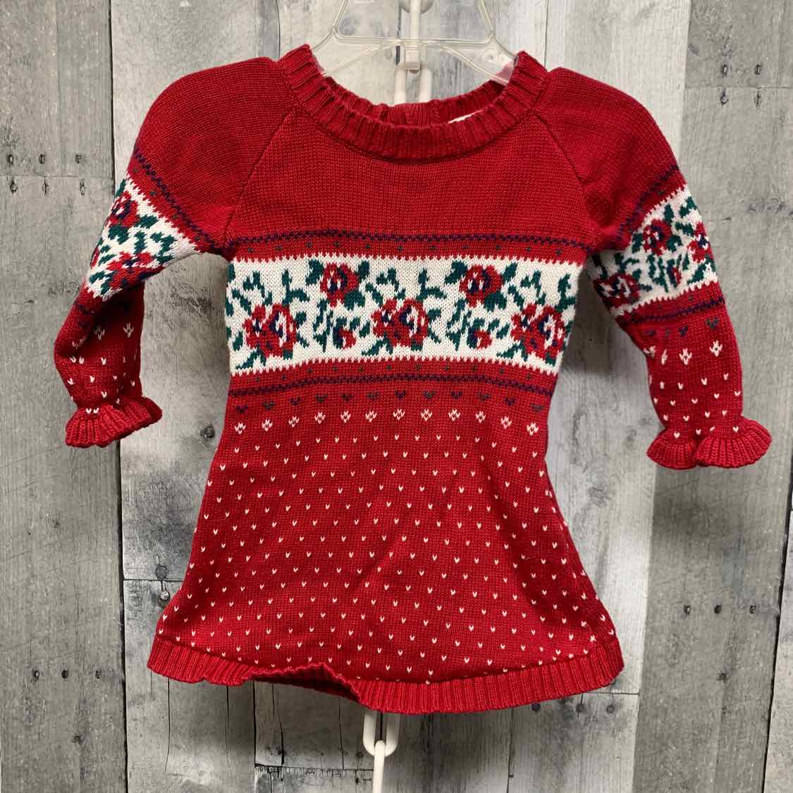 Size 6-9 Months Red Print Nicole Miller LS Dress