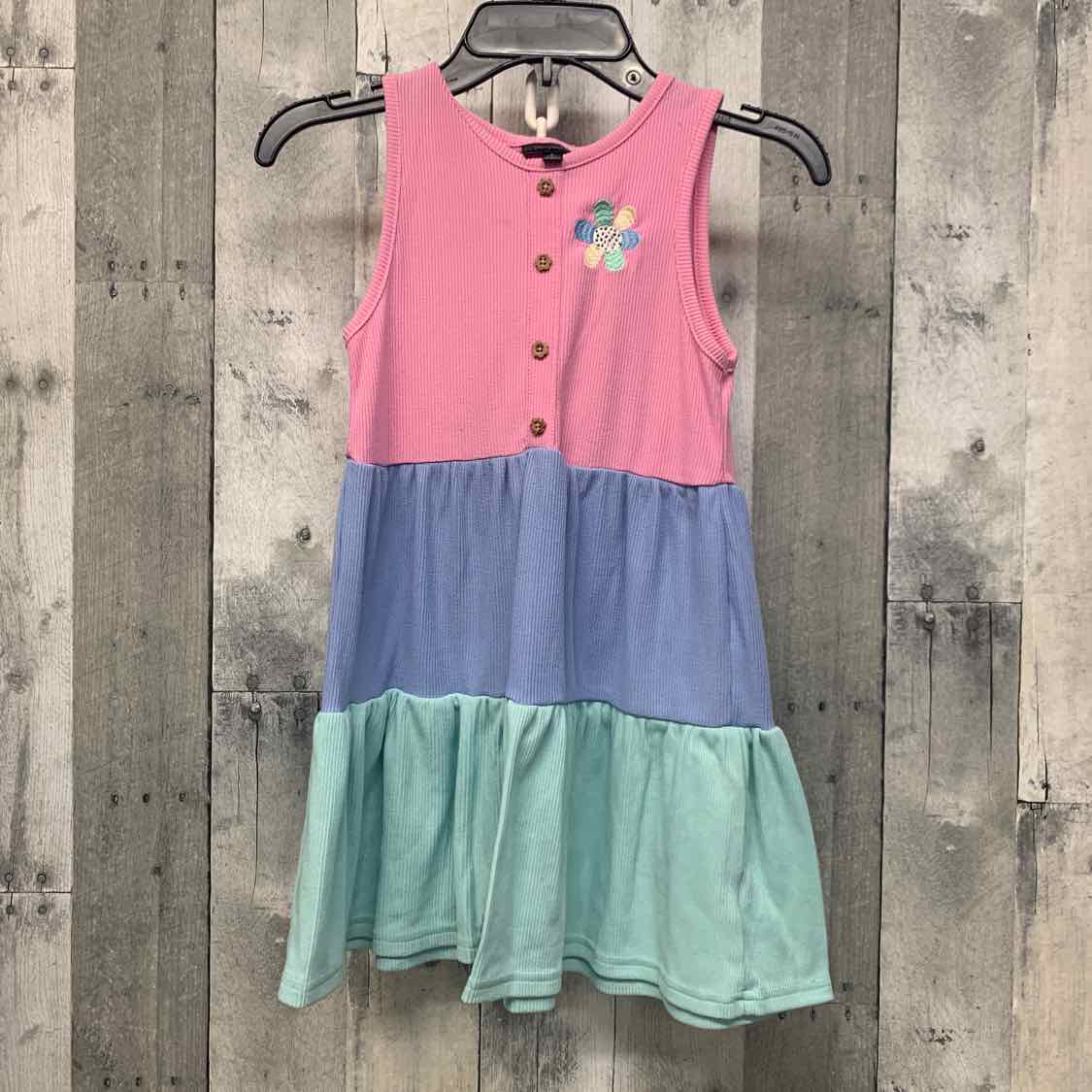 Size 6 Pink/Teal Picapino Dress - Knit