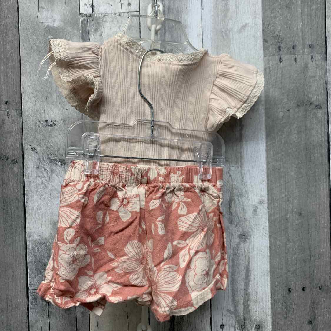 Size 2T Ivory/Pink Jessica Simpson Shirt/Shorts