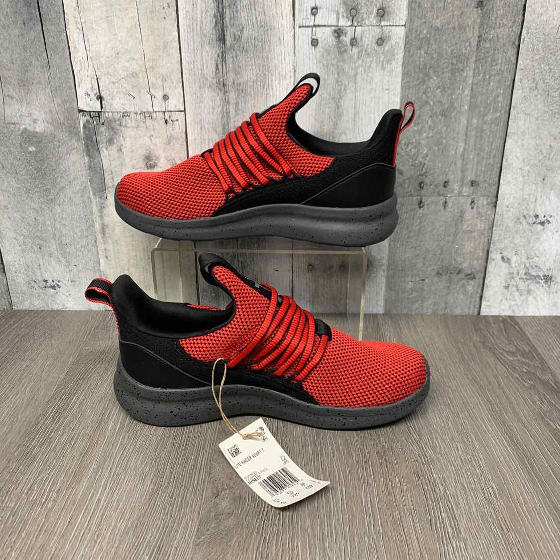 Size 4 Red/Black Sport Brand Sneakers
