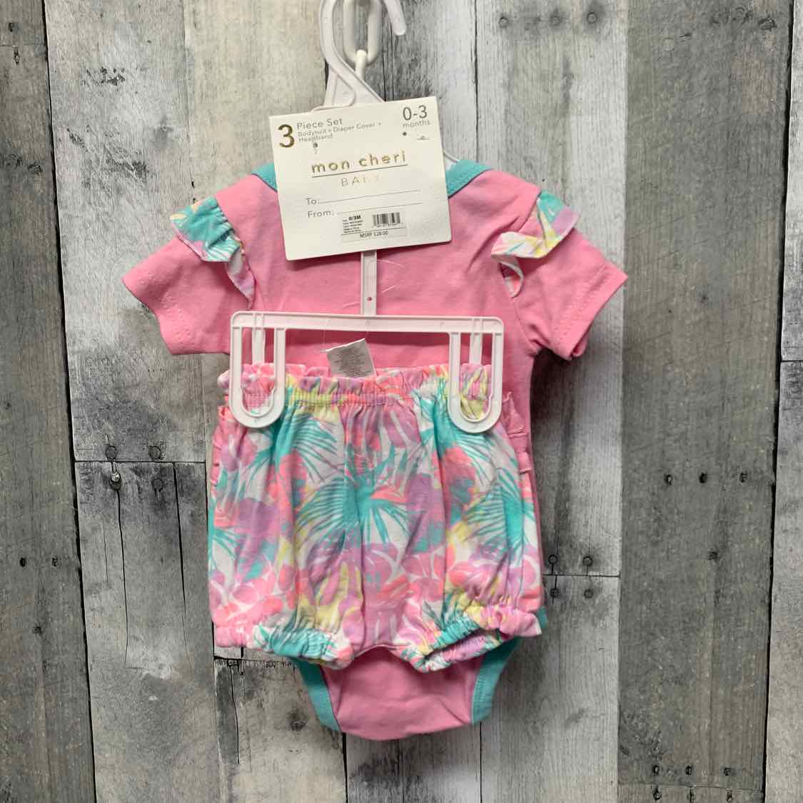Size 0-3 Months Pink/Blue B Brand Shirt/Shorts