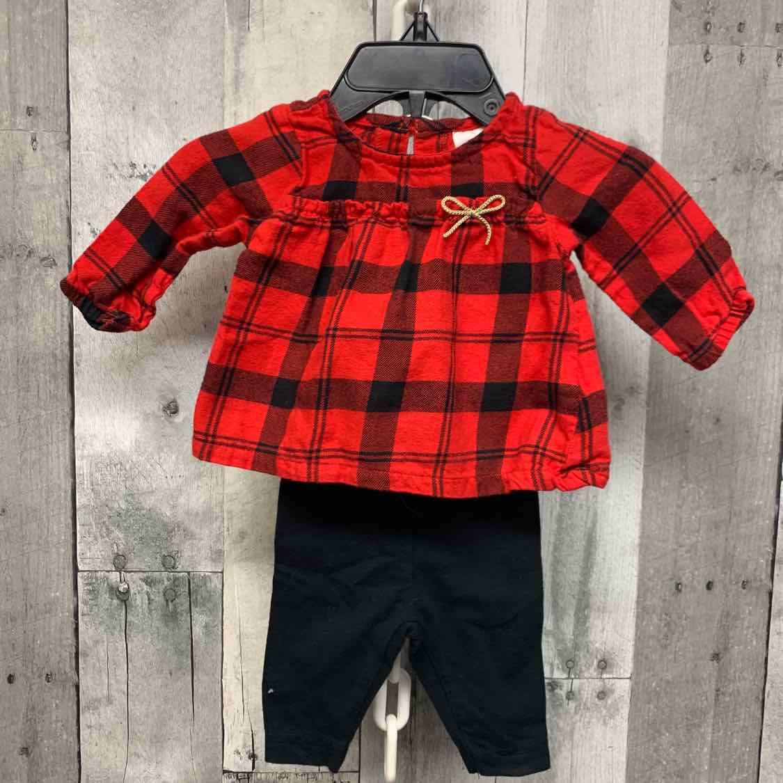 Size Newborn Red/Black Carter's Shirt/Pants