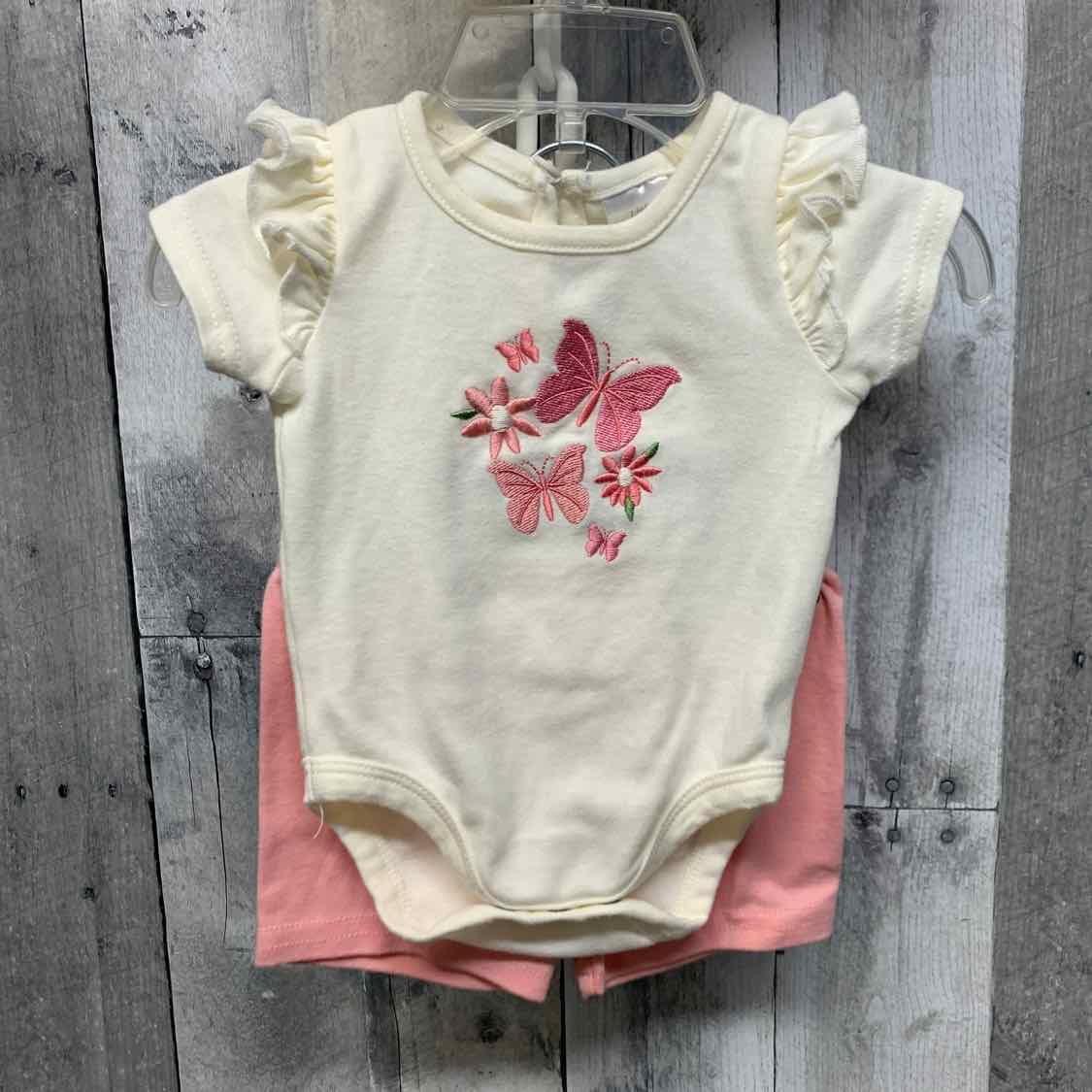 Size 0-3 Months Pink Floral Print Mid Brand Shirt/Pants