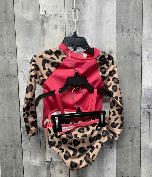 Size 3T Pink/Tan B Brand Swim Suit - 2pc+