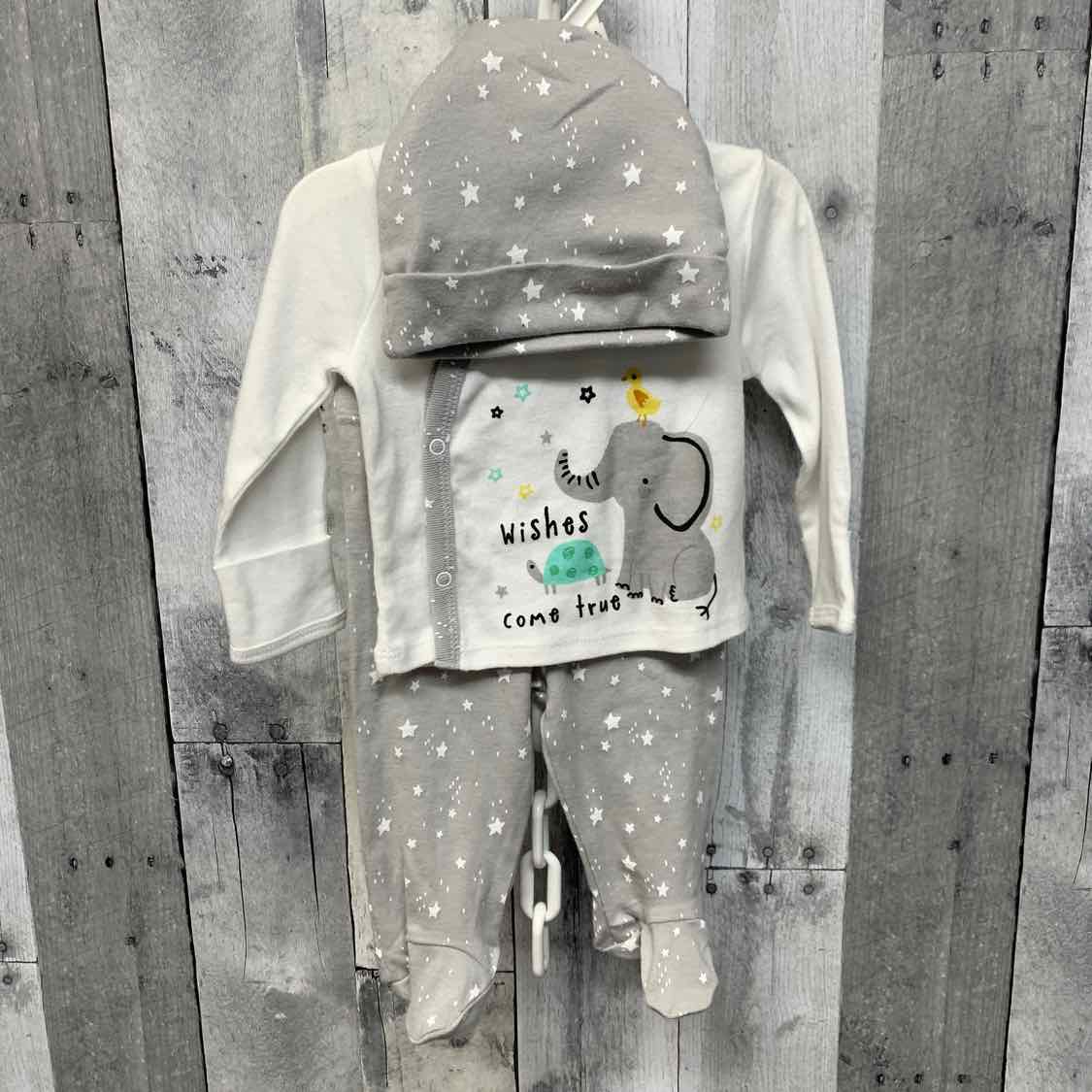 Size 0-3 Months White/Gray Gerber Shirt/Pants