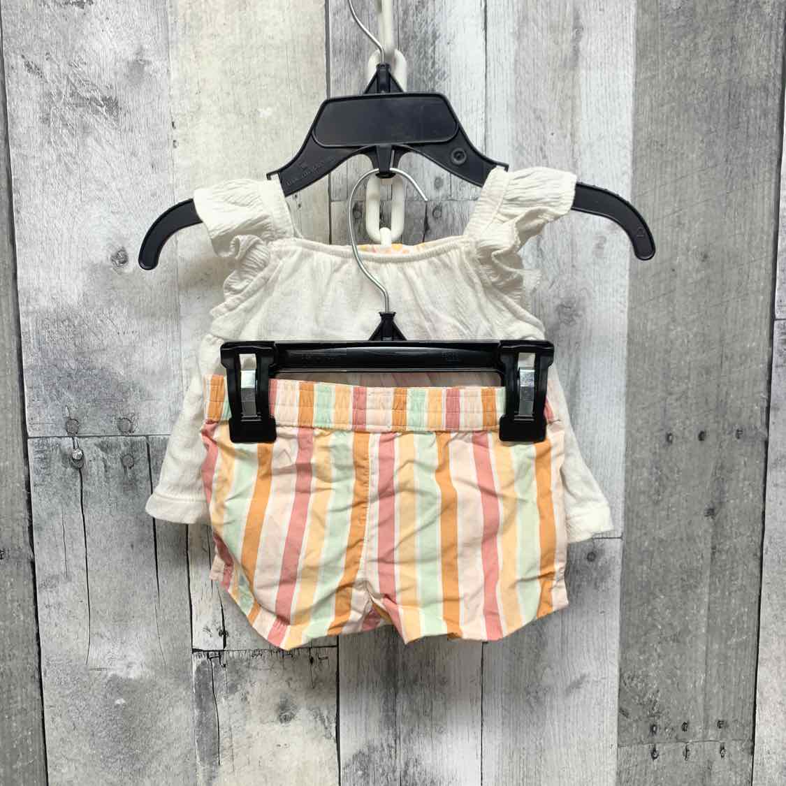 Size 3 Months White/Pink Just One You Shirt/Shorts