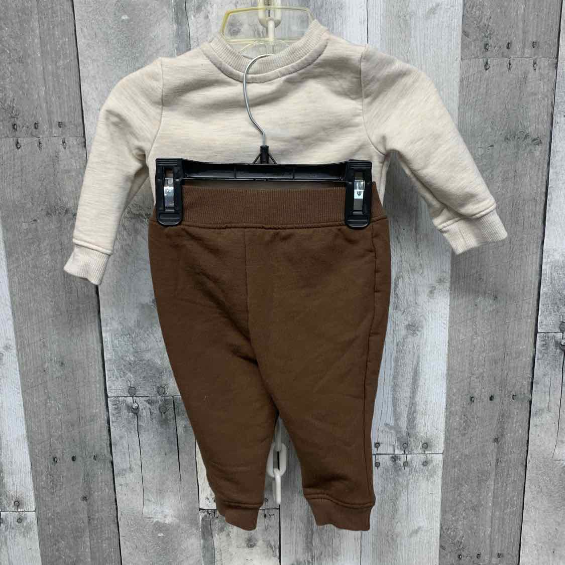 Size 3-6 Months Ivory/Brown B Brand Shirt/Pants