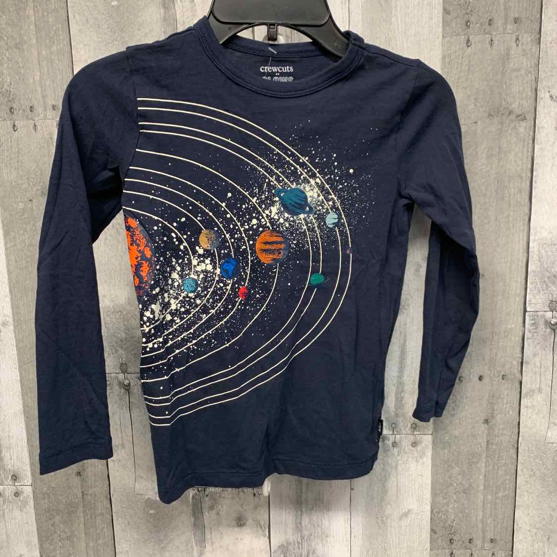 Size 4/5 Navy Graphic Crew Cuts Long Sleeve Shirt