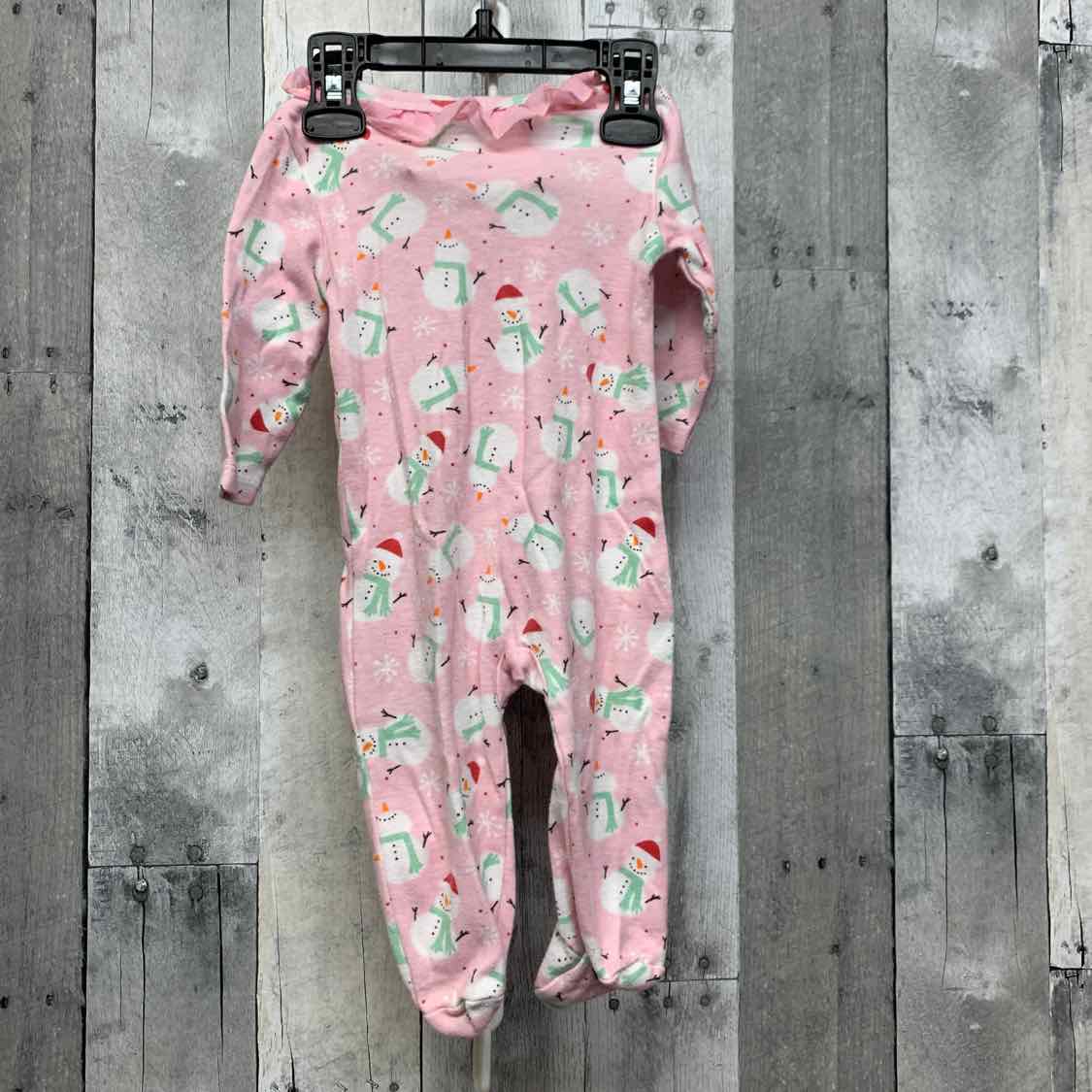 Size 6 Months Pink Graphic Baby Essentials Footy PJs