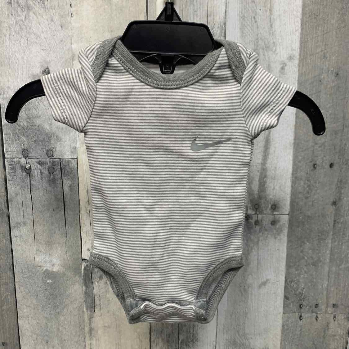 Size Newborn Gray Striped Sport Brand Bodysuit