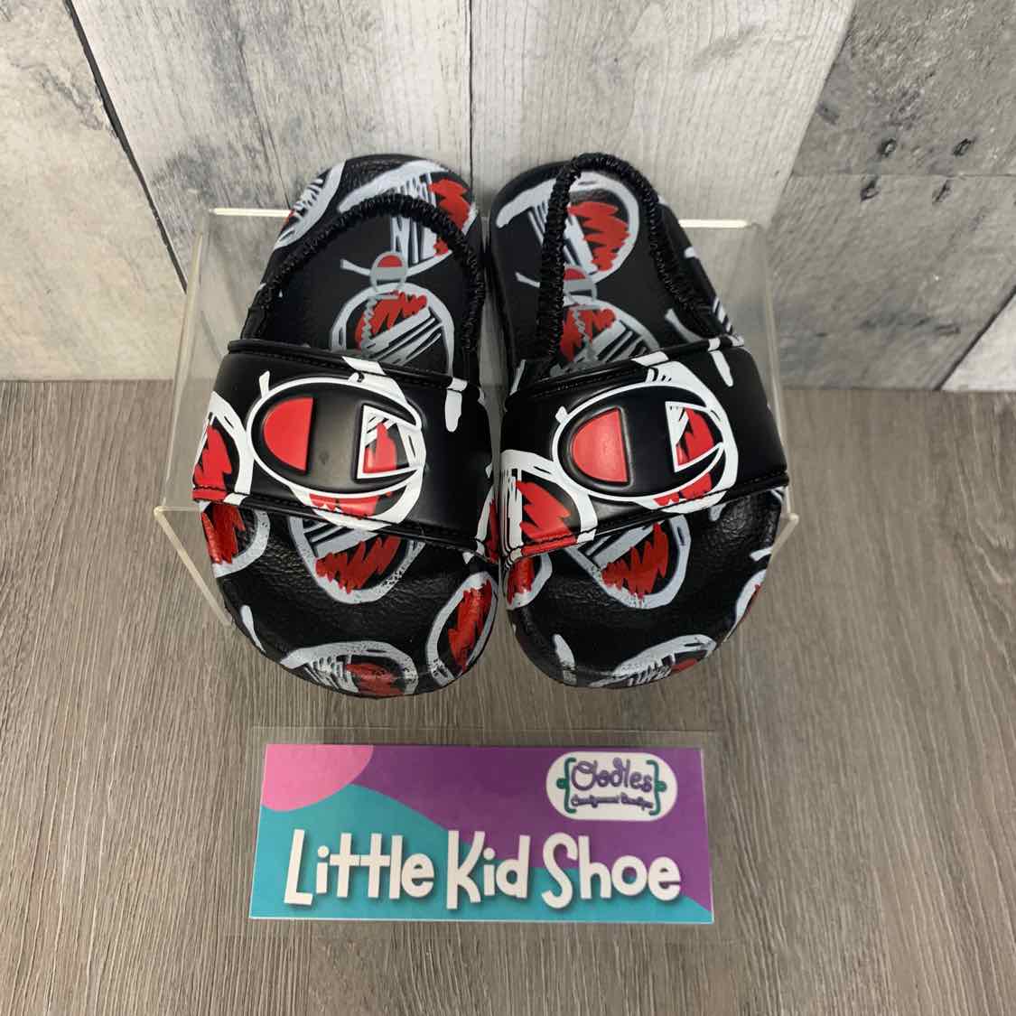Size 6 Black/Red Champion Sandals - OodlesCB