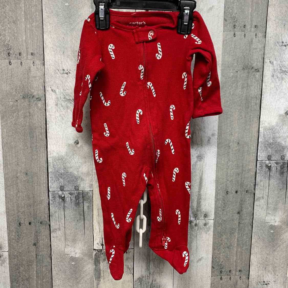 Size 6 Months Red Print Just One You Footy PJs