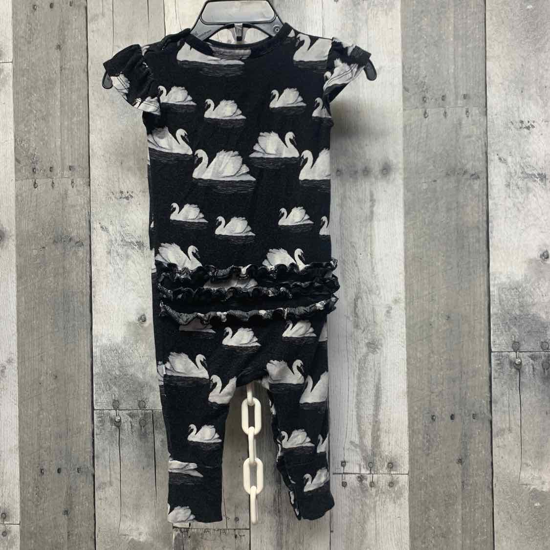 Size 6-9 Months Black/White Posh Peanut Romper