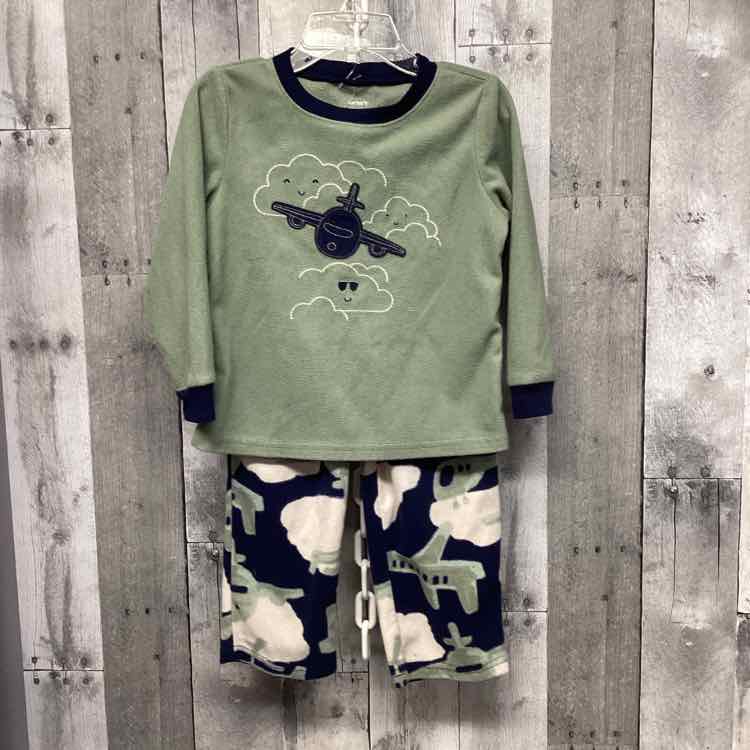 Size 3T Green/Navy Carter's 2pc PJs