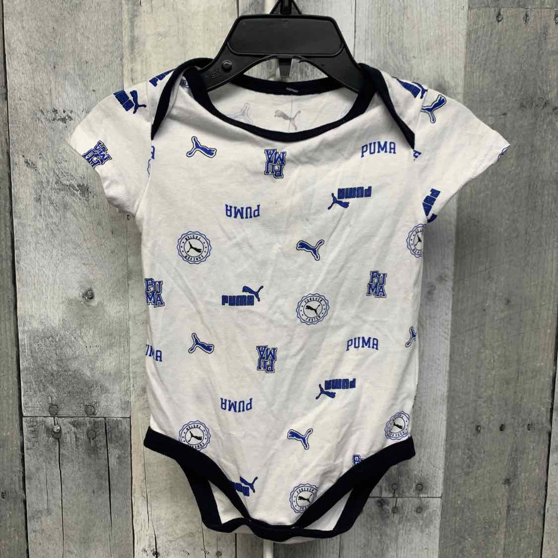 Size 6-9 Months White/Blue Puma Bodysuit