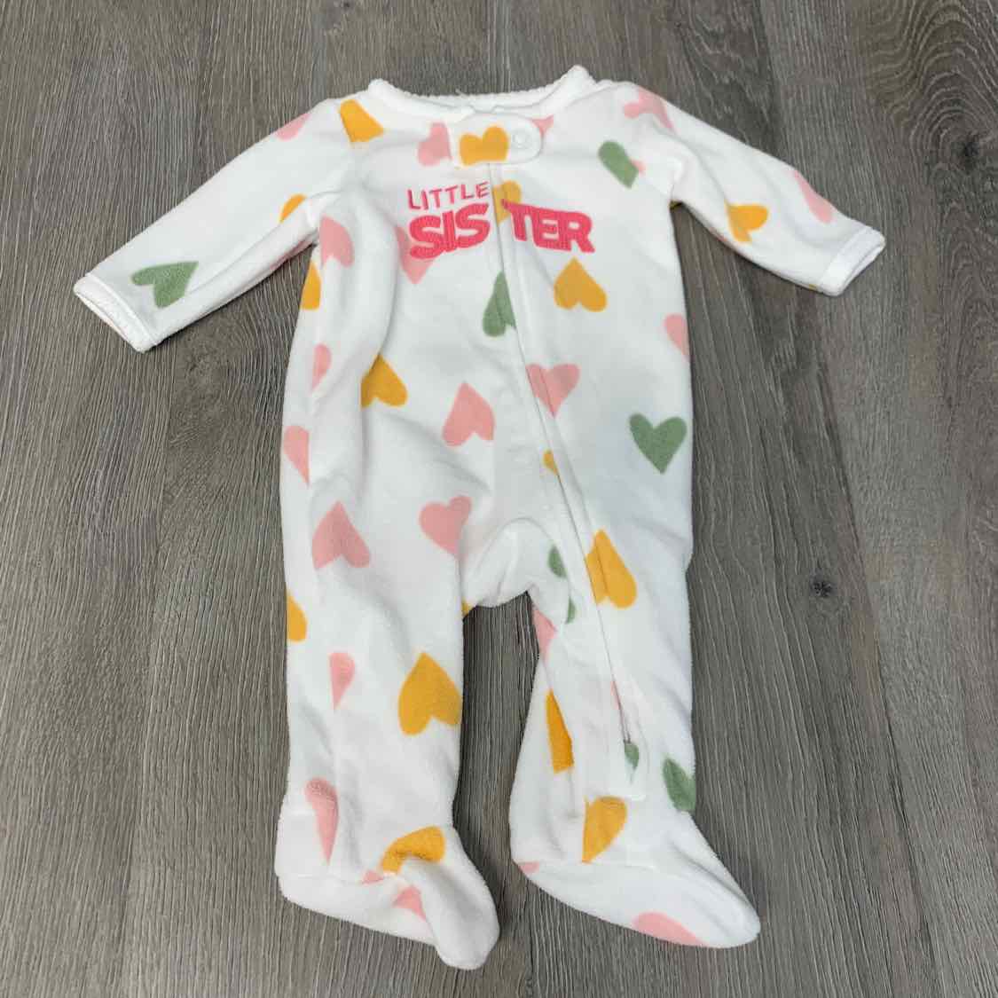 Size Preemie White Print Child of Mine Footy PJs - OodlesCB