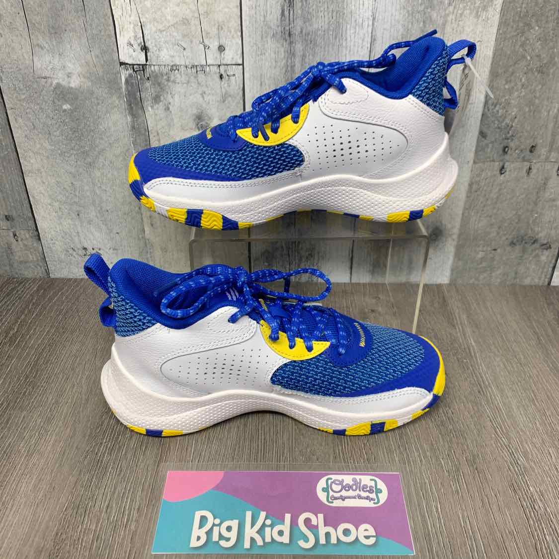 Size 4.5 Blue/Yellow Sport Brand Sneakers