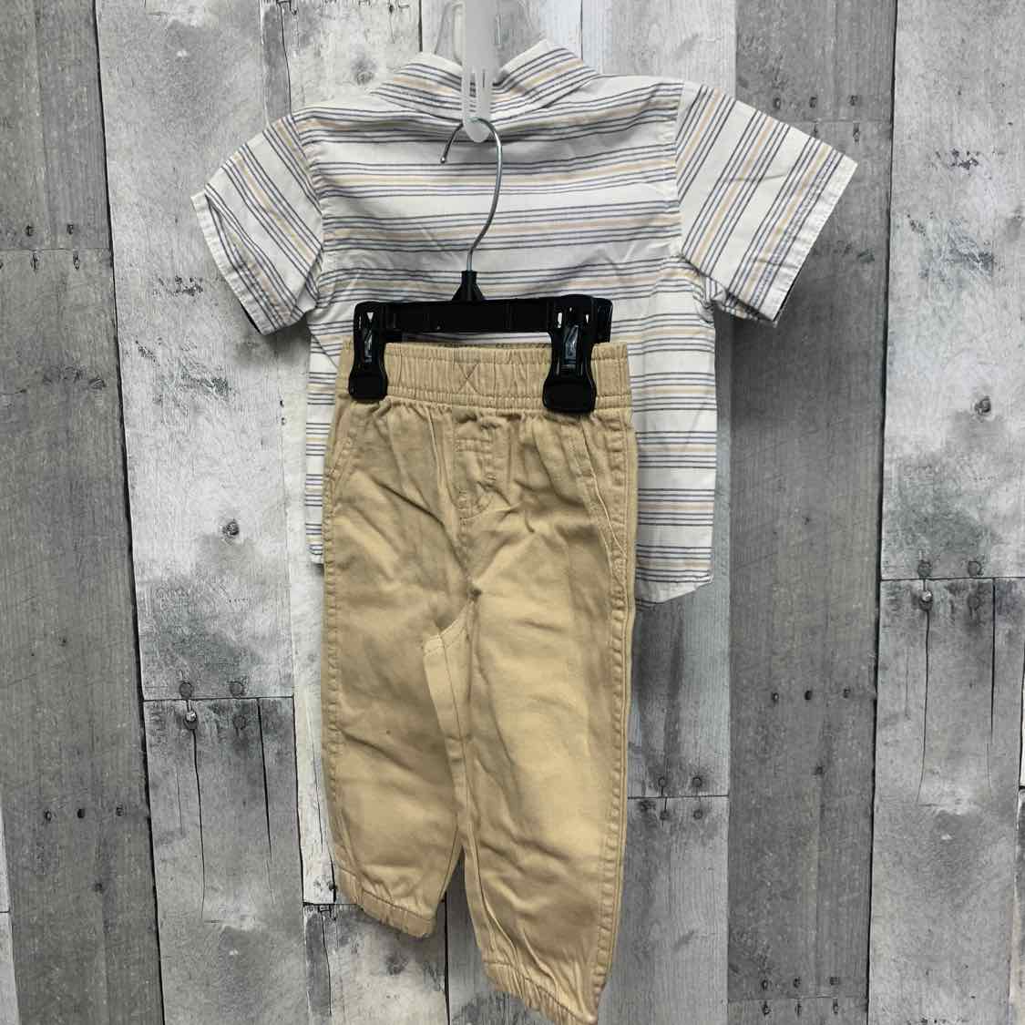 Size 12 Months White/Tan Wrangler Shirt/Pants