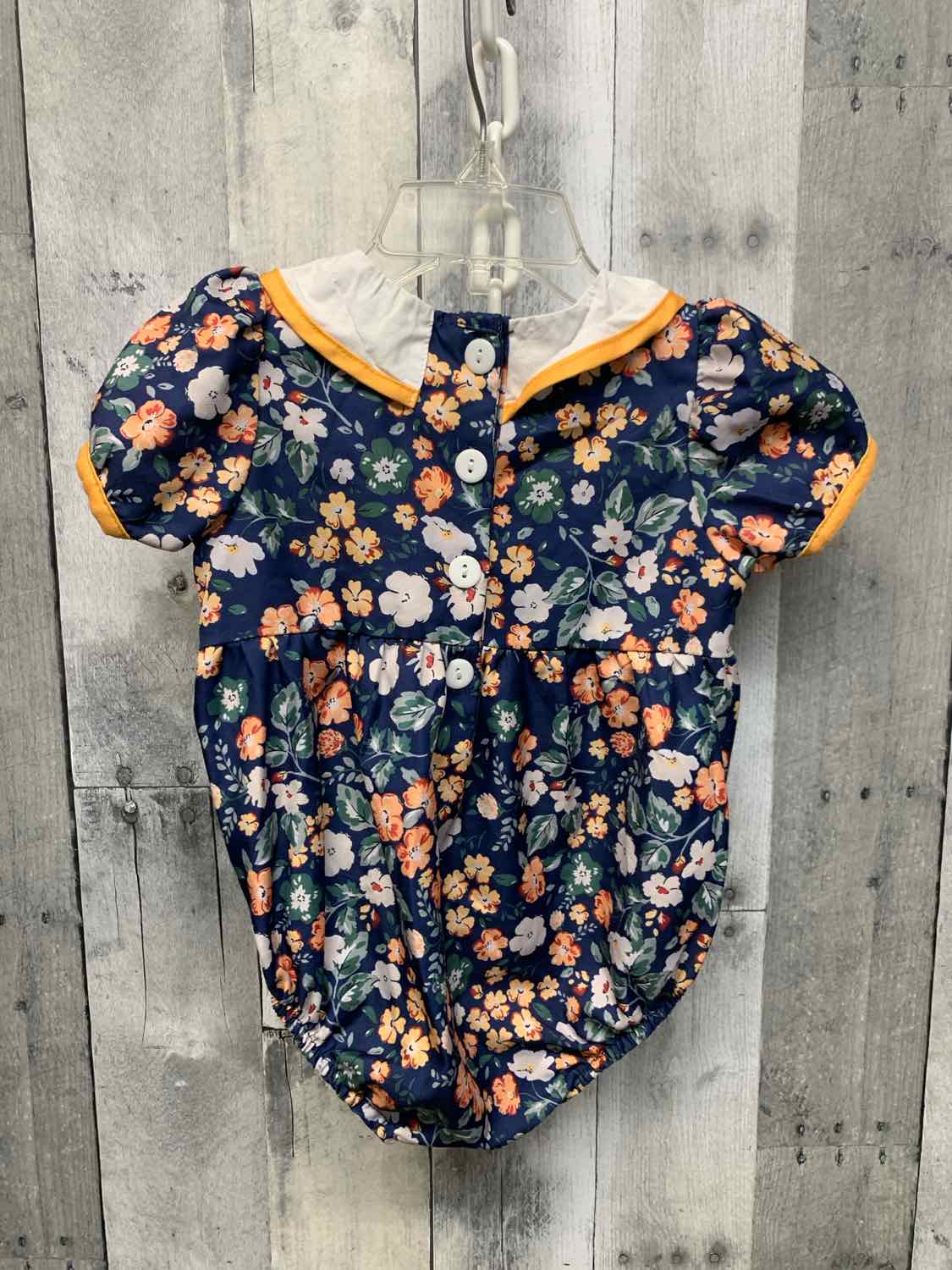 Size 6-12 Months Navy/Yellow Name Brand Romper