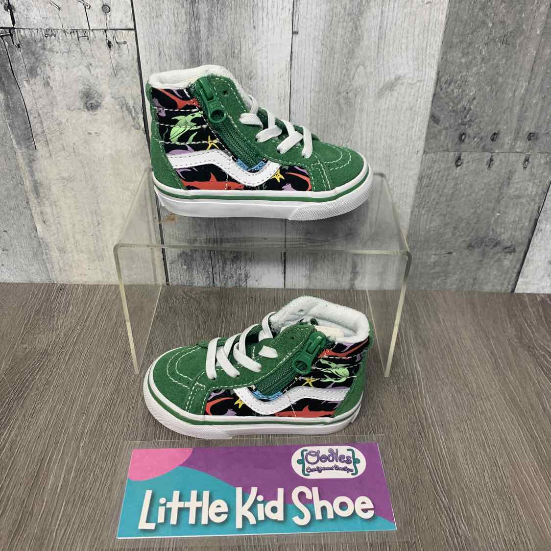 Size 5 Green/Black Vans Sneakers