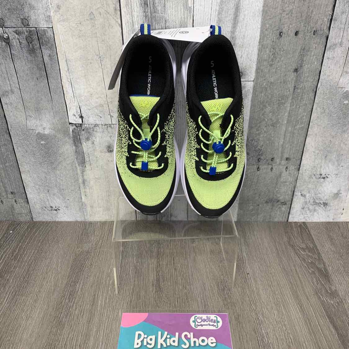 Size 5 Black/Green Athletic Works Sneakers