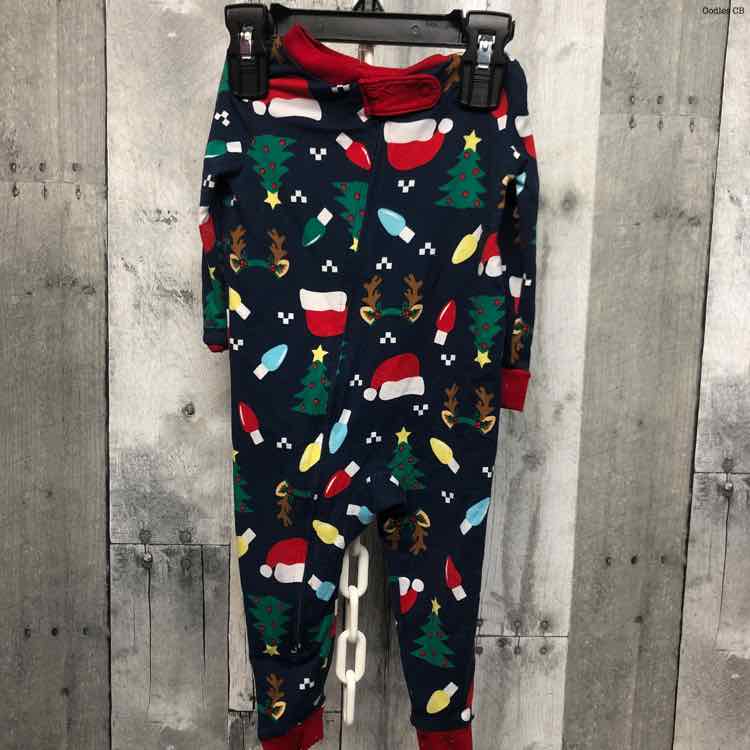 Size 6-9 Months Navy/Red Holiday Brands Footy PJs