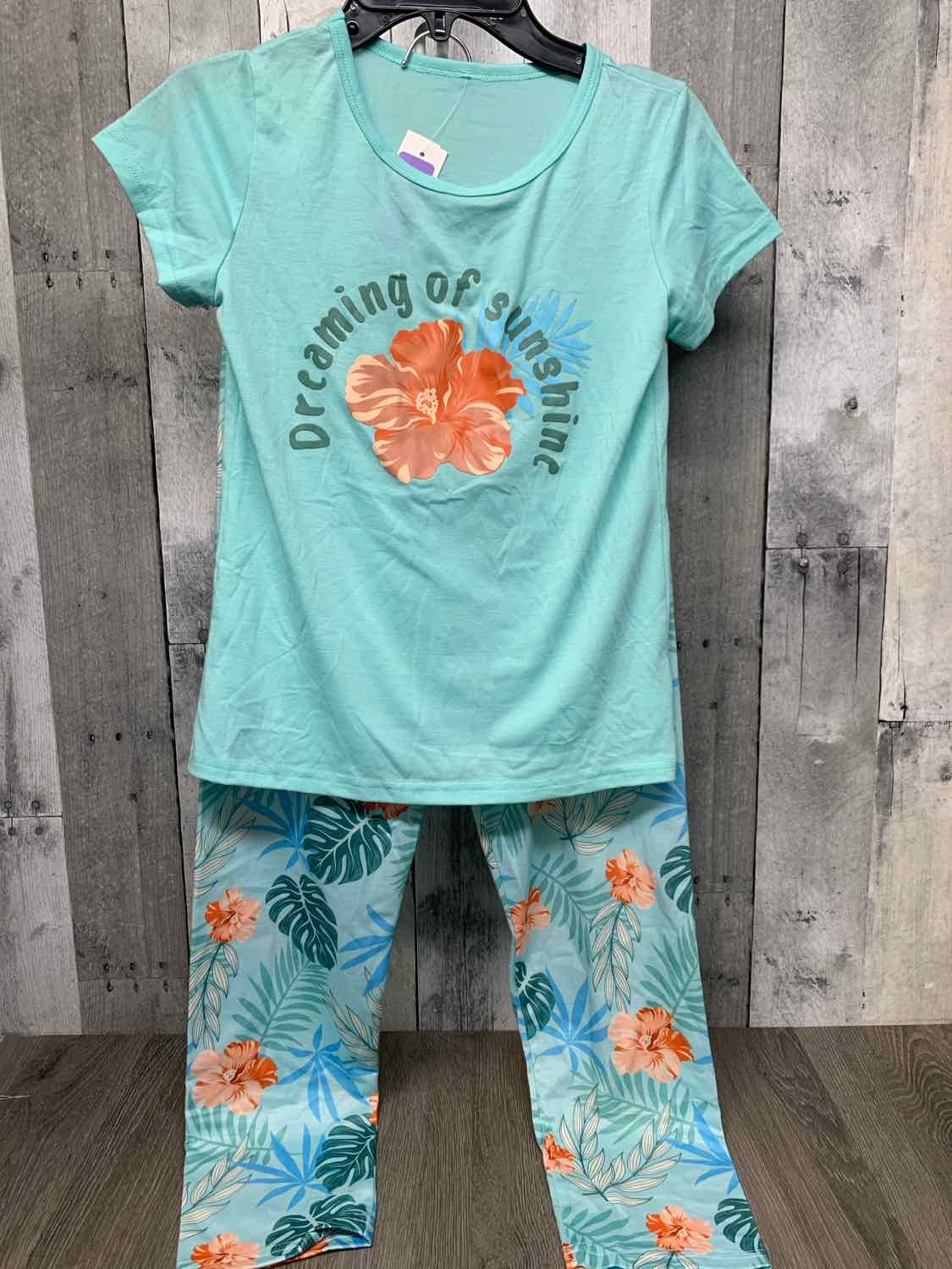 Size 8 Mint/Blue Mid Brand 2pc PJs