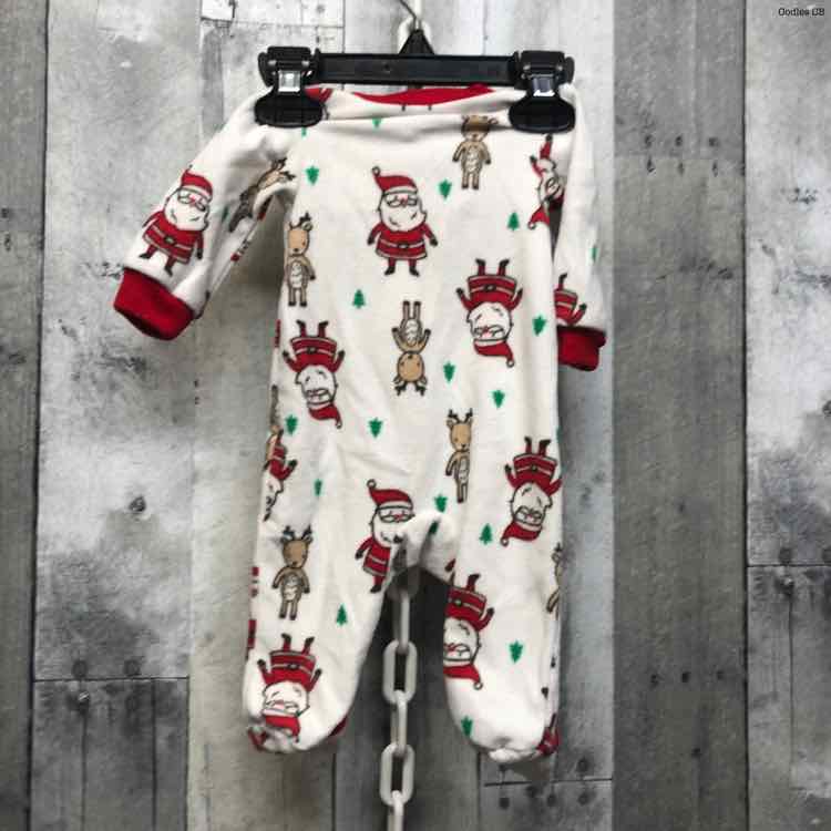 Size Newborn White Graphic Just One You Footy PJs