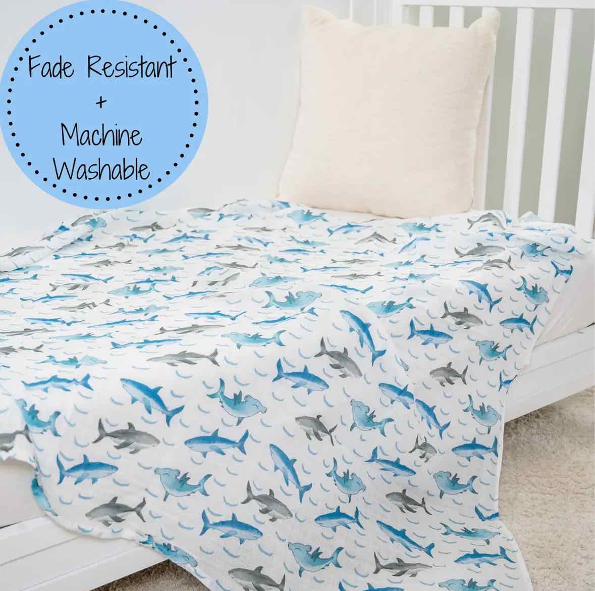 LollyBanks Jawsome Shark Receiving Blanket