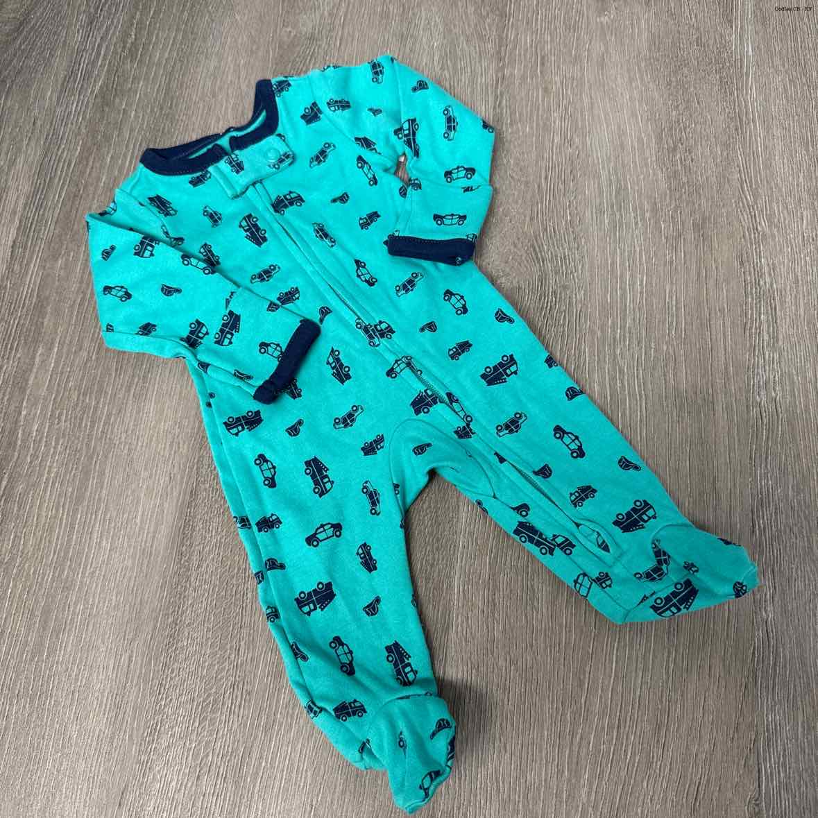 Size Preemie Teal Print Simple Joys Footy PJs