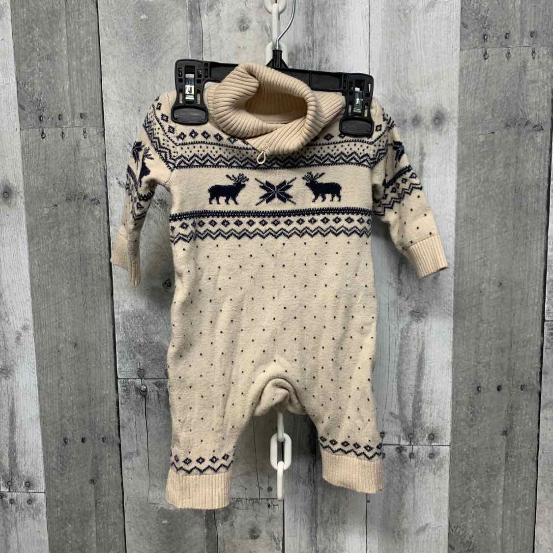 Size 0-3 Months Tan/Navy Gymboree Romper