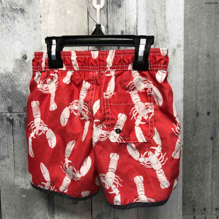 Size 2T Red Print Carter's Swim Trunks