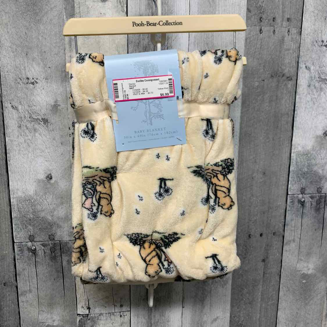 Disney Yellow Print Winnie The Pooh Blanket