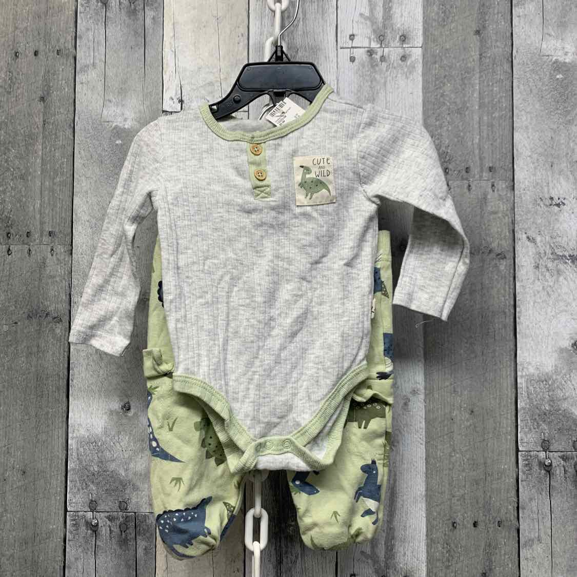 Size 12 Months Gray/Green B Brand Shirt/Pants