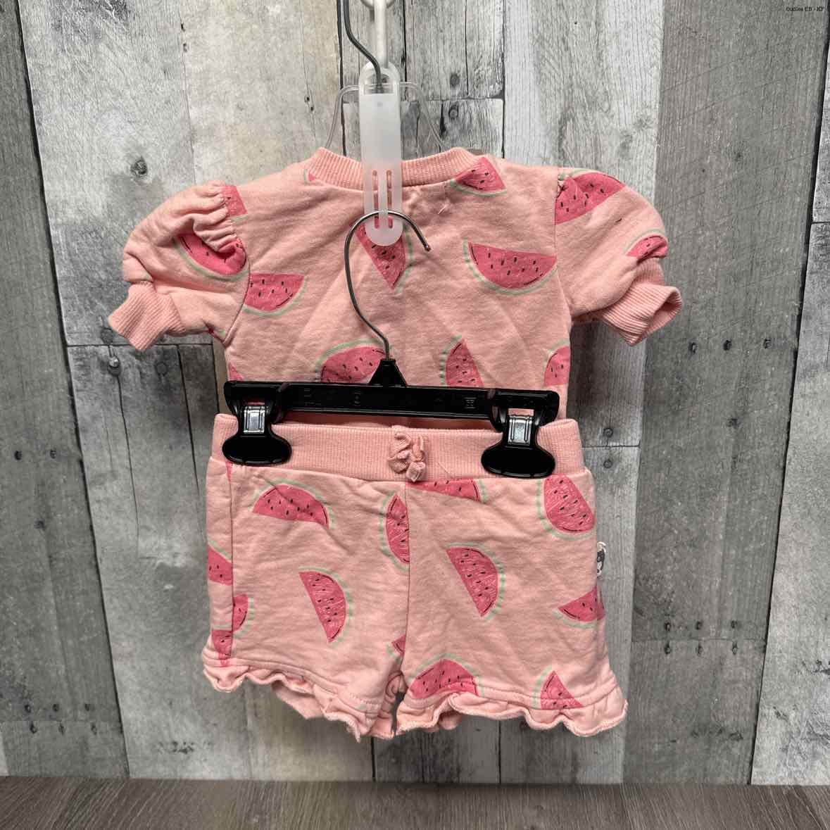 Size 12 Months Pink Print B Brand Shirt/Shorts