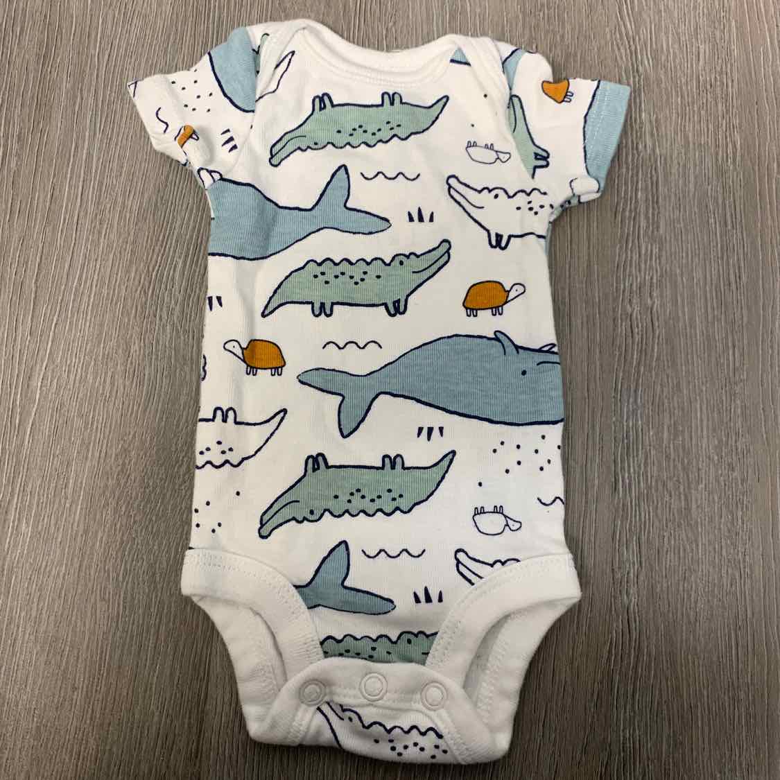 Size Preemie White Animal Print Carter's Bodysuit