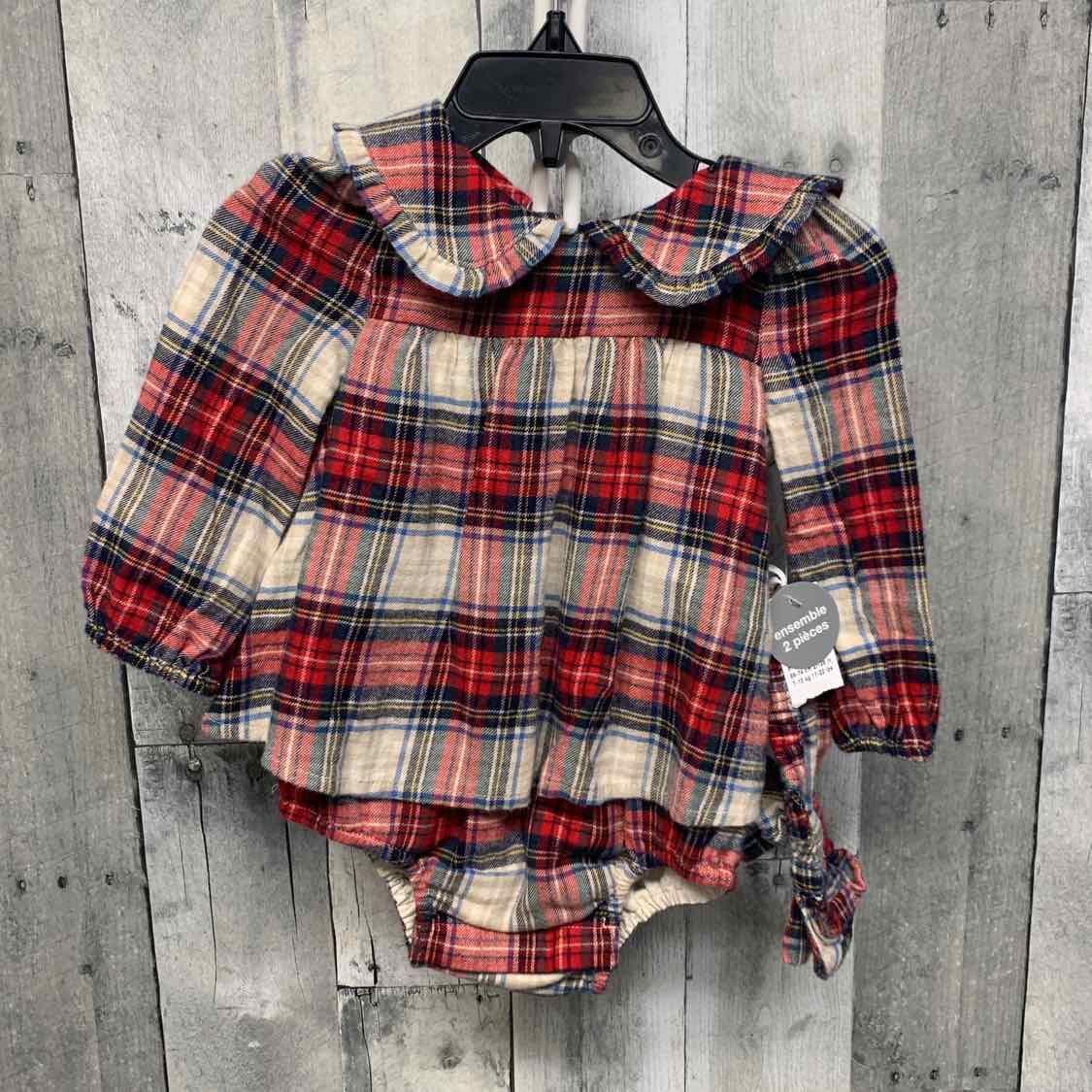 Size 6-12 Months Red/Tan Gap Romper