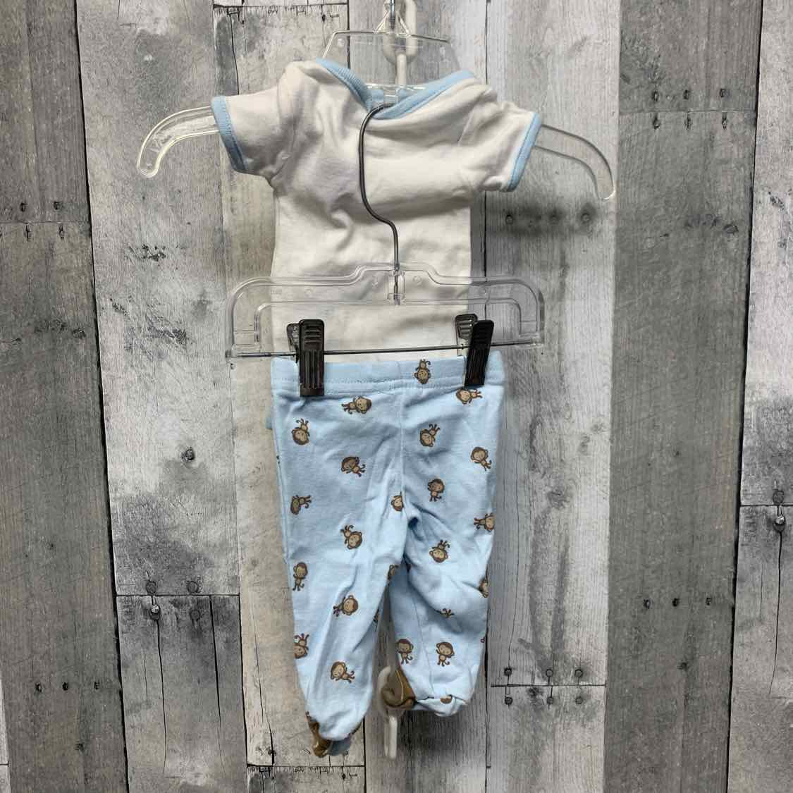 Size Newborn White/Blue Just One You Shirt/Pants