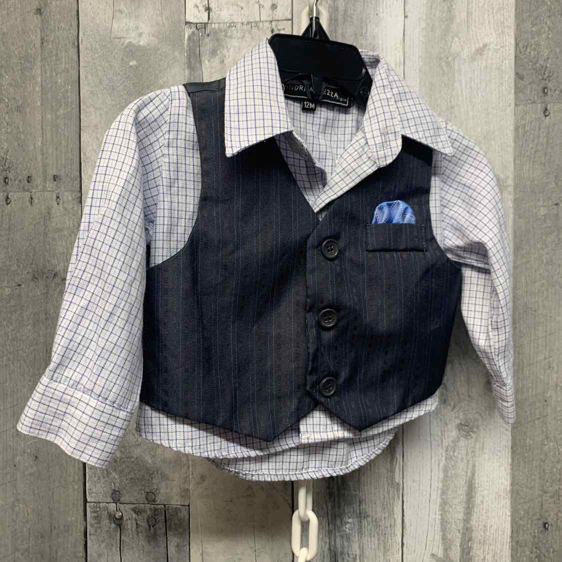 Size 12 Months Blue/Gray Andrew Fezza 2pc Top
