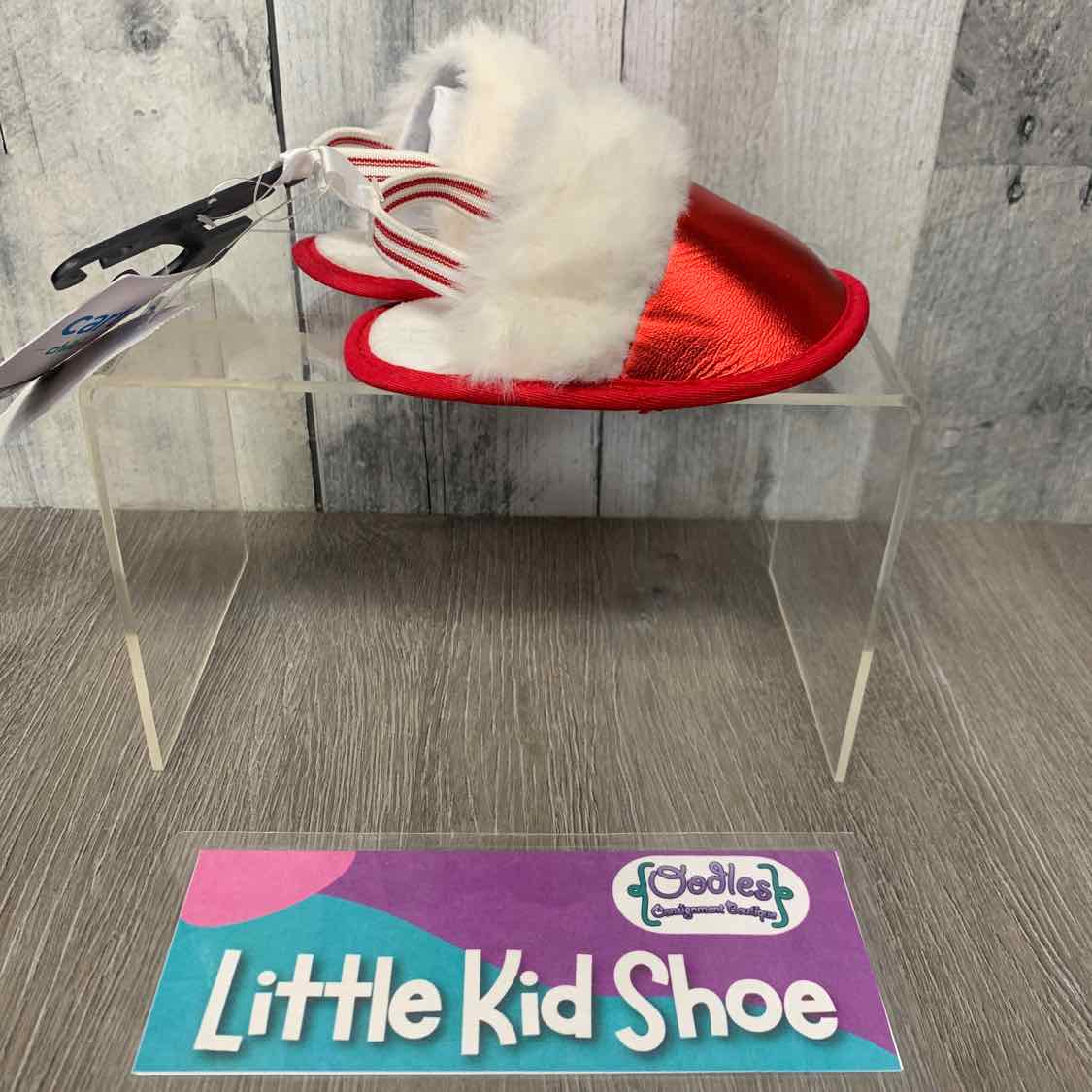 Size 0-3 Months Red/White Child of Mine Soft Sole Shoes