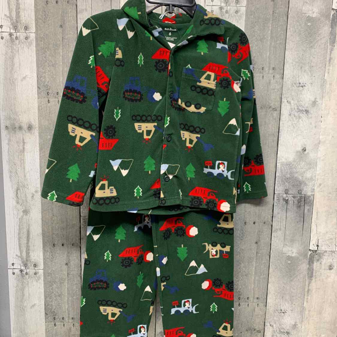 Size 6 Green Print Osh Kosh 2pc PJs