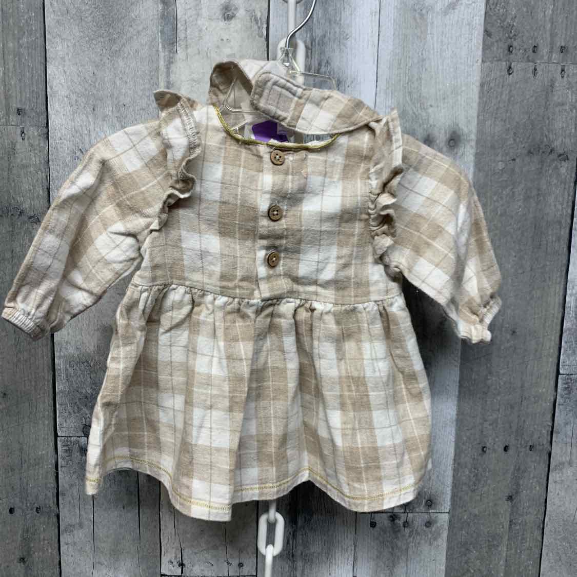 Size 0-3 Months Brown Plaid Mud Pie 2pc Top