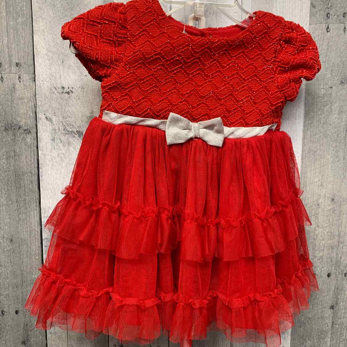 Size 12 Months Red/Silver Nannette Dress