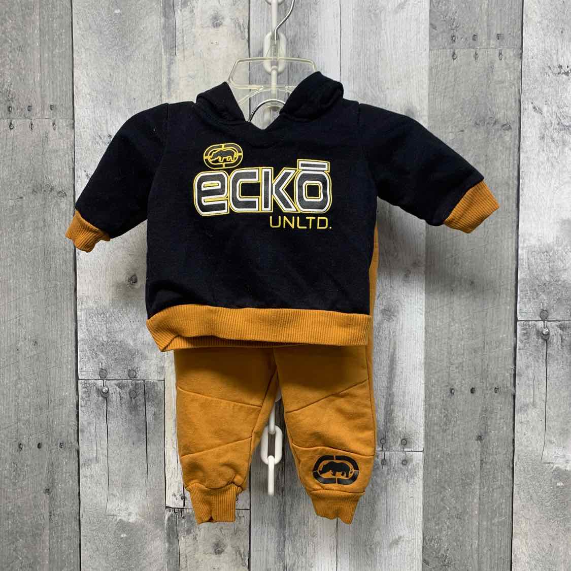Size 0-3 Months Black/Orange Ecko Shirt/Pants