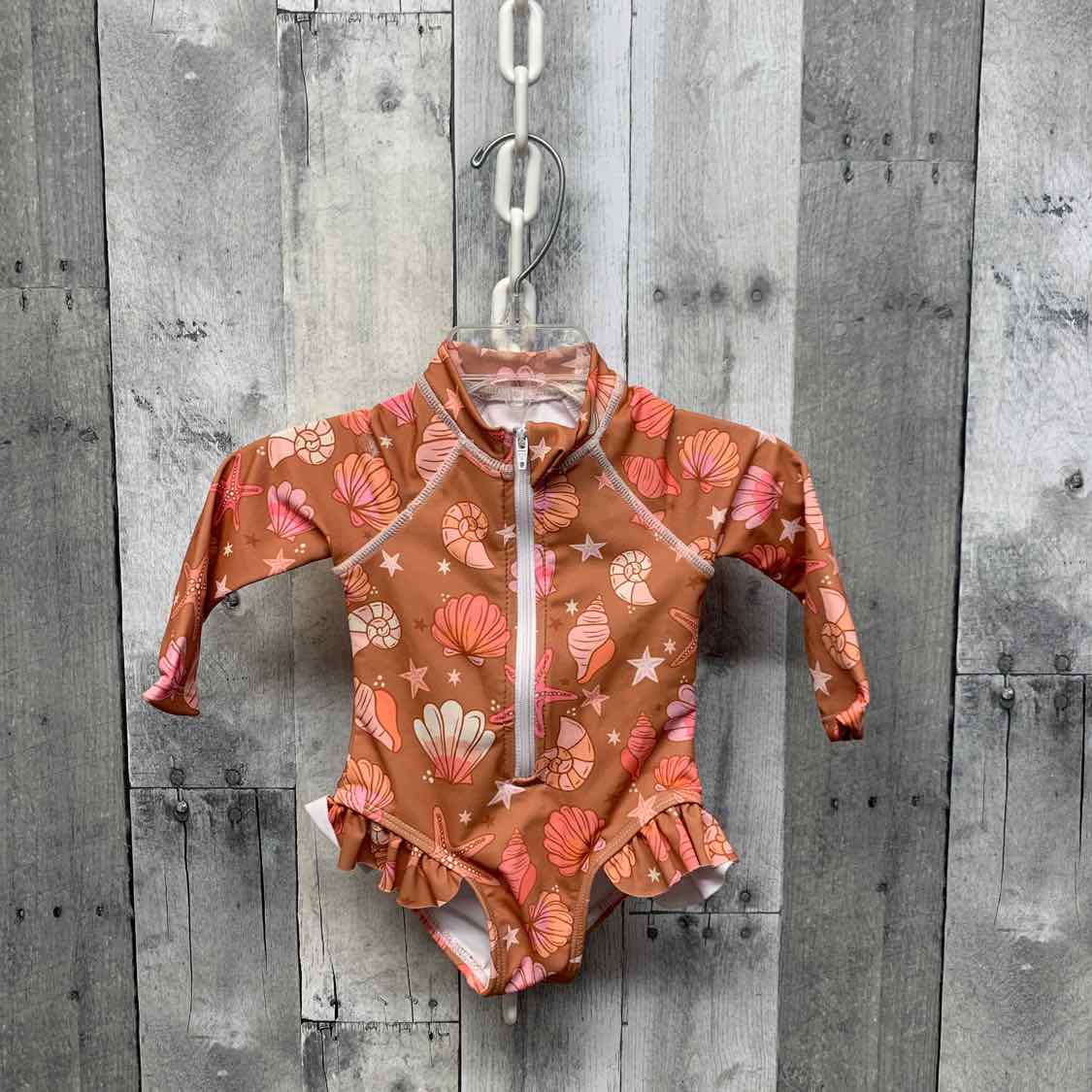 Size 12 Months Brown Print B Brand Swim Suit - 1pc